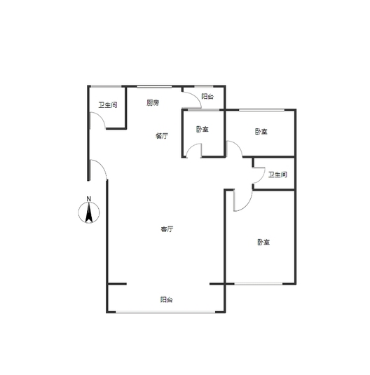 方正园3室2厅2卫户型图