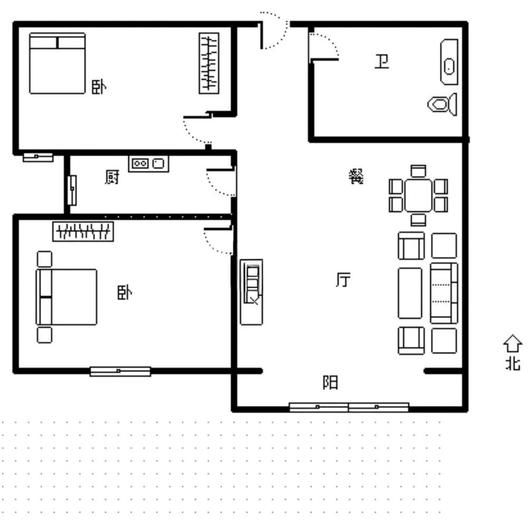 双馨佳园2室2厅1卫户型图
