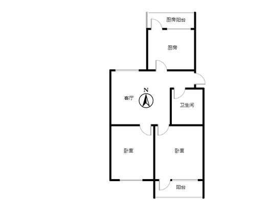 三五四三社区居民委员会2室1厅1卫户型图