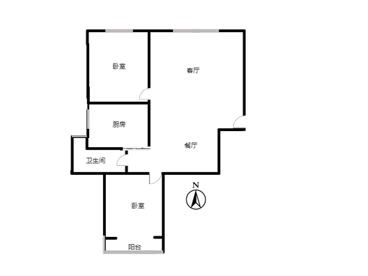 云景城2室2厅1卫户型图