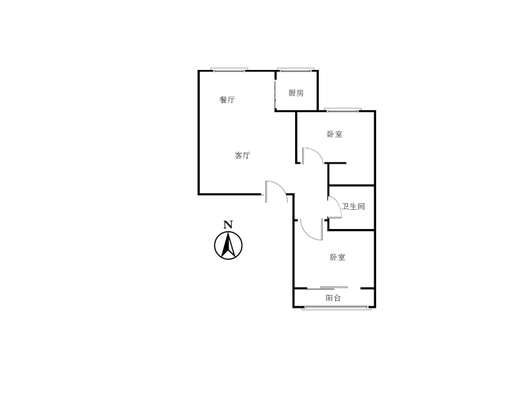 名流一品2室2厅1卫户型图