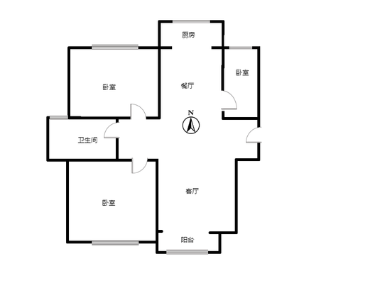 技校家园3室2厅1卫户型图