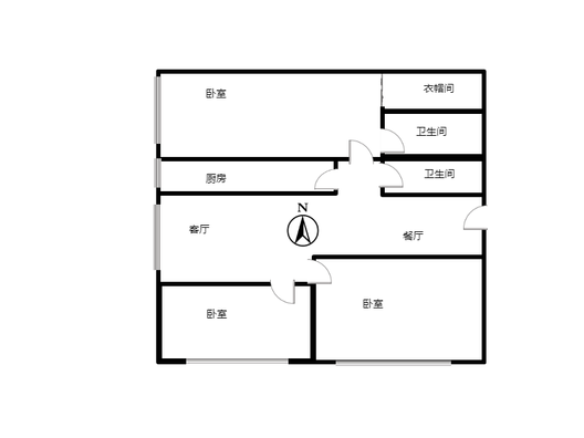 惠友旺角3室2厅2卫户型图