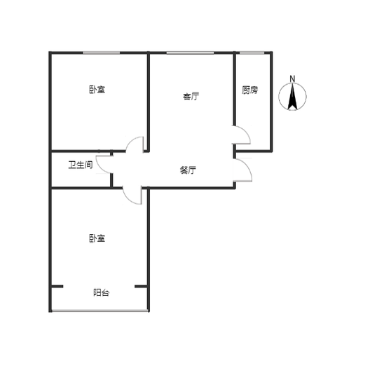 东兴小区（西院）2室2厅1卫户型图