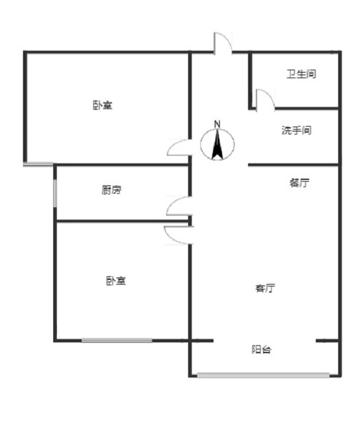 金隅地质嘉园2室2厅1卫户型图
