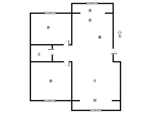 惠友康庭2室2厅1卫户型图