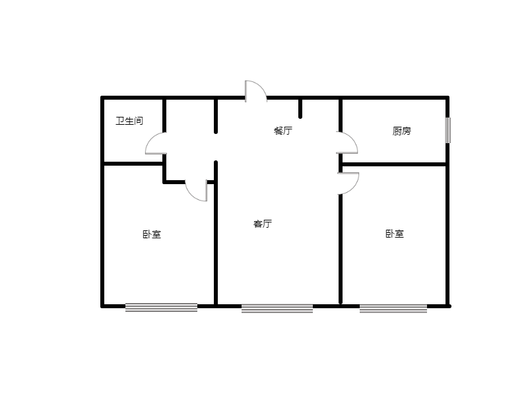 富力花园2室2厅1卫户型图