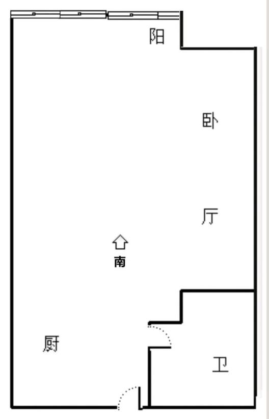 万科城际之光1室1厅1卫户型图