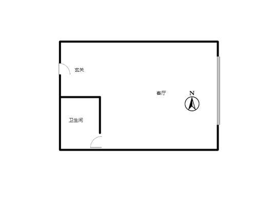 金街公寓1室1厅1卫户型图