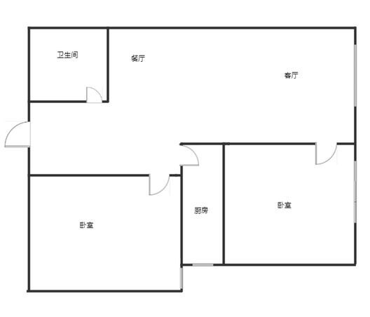 京第银座2室2厅1卫户型图