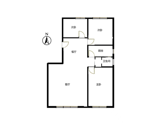 三利中和城二期西区（B区）3室2厅1卫户型图