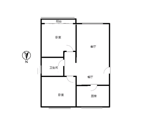 宏远二号院2室2厅1卫户型图