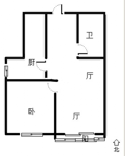香邑溪谷上园1室2厅1卫户型图