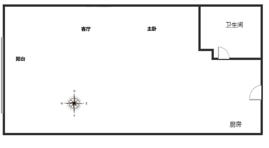 万科城际之光1室1厅1卫户型图