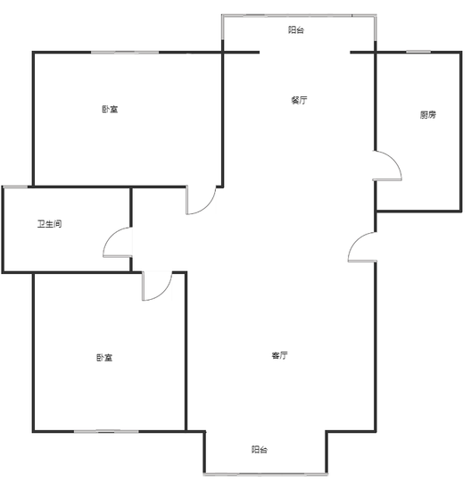 技校家园2室2厅1卫户型图