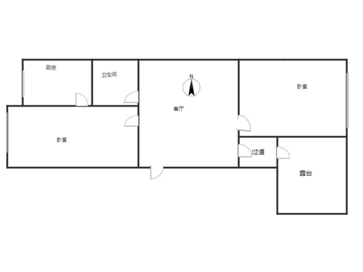 东方家园2室1厅1卫户型图