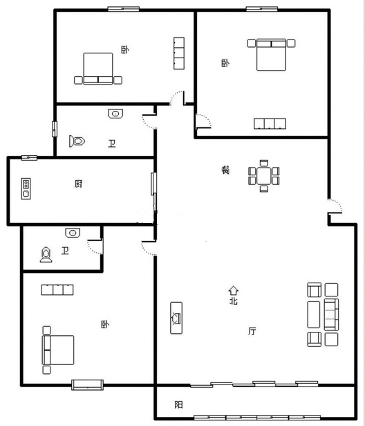 燕赵花园3室2厅2卫户型图