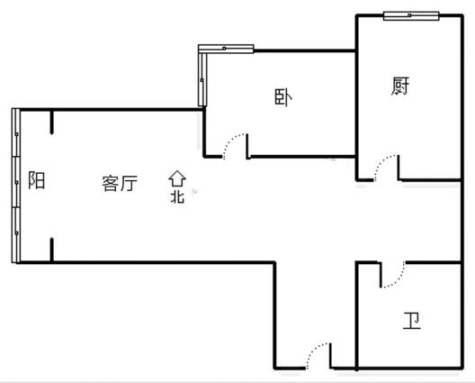 金茂府（鹏渤公园里）1室1厅1卫户型图