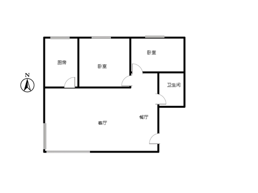 富力花园2室2厅1卫户型图