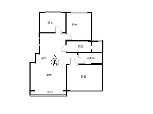 华融现代城3室2厅1卫户型图
