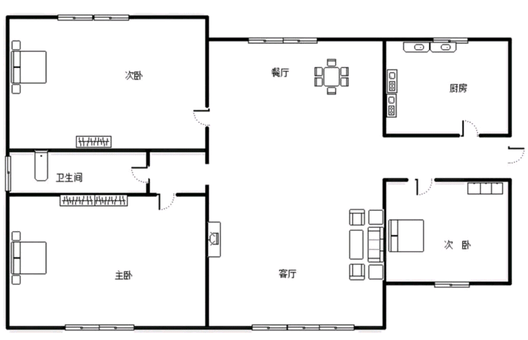 三利中和城二期东区(C区）3室2厅1卫户型图