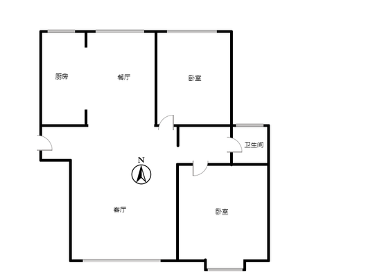三利中和城二期东区(C区）2室2厅1卫户型图