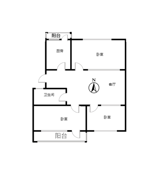 仁和小区3室1厅1卫户型图