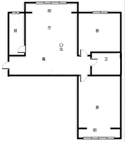 惠友橙园2室2厅1卫户型图