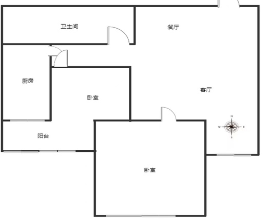 紫竹园2室2厅1卫户型图