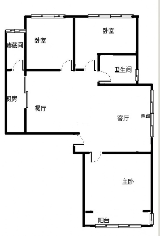 天伦湾一期3室2厅1卫户型图