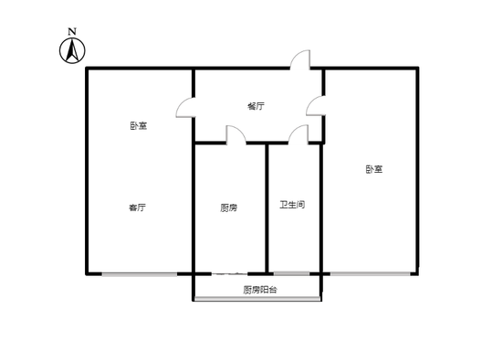 矿山局家属楼南院2室2厅1卫户型图