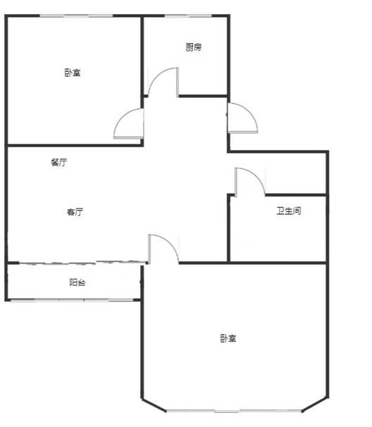 名流枫景五期2室2厅1卫户型图