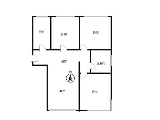 三利中和城二期东区(C区）3室2厅1卫户型图