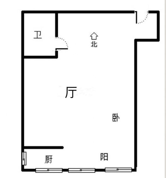 鸿盛凯旋门1室1厅1卫户型图