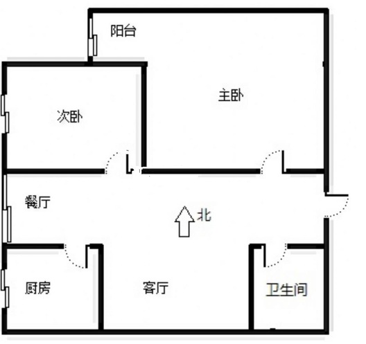 弘德缘（豪门庄园三期）2室1厅1卫户型图