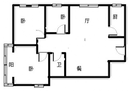 汇元新天地3室2厅1卫户型图