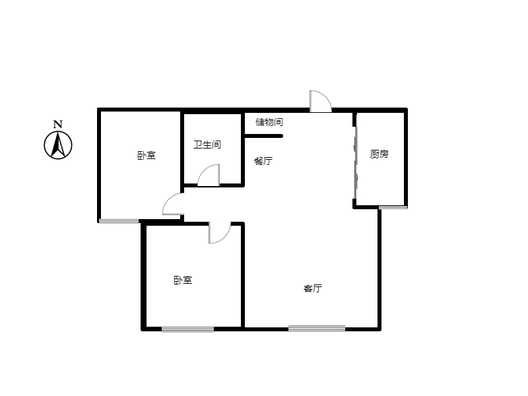 惠友钻石广场2室2厅1卫户型图
