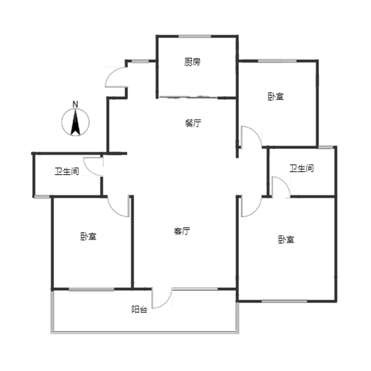 滨江郦城3室2厅2卫户型图