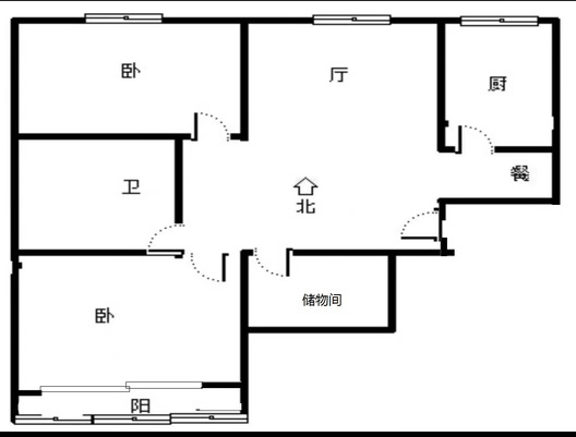 华阳风景小区2室2厅1卫户型图