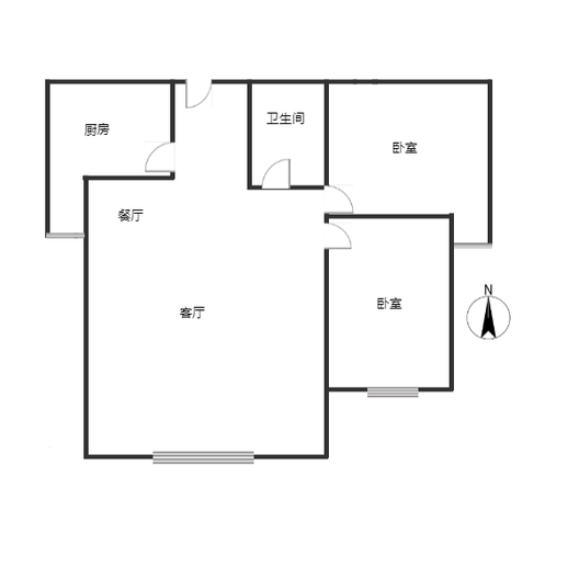 紫竹园2室2厅1卫户型图
