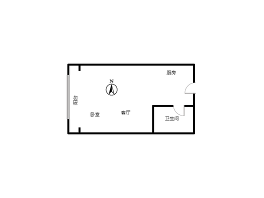 金街公寓1室1厅1卫户型图