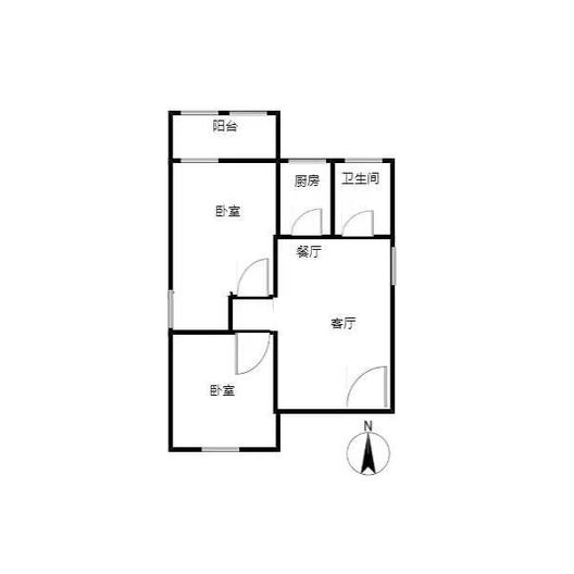 武装部小区2室2厅1卫户型图
