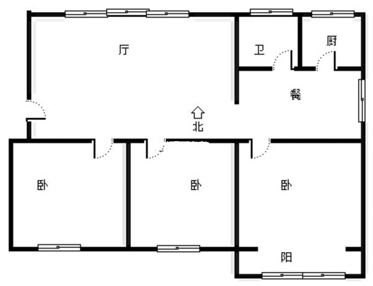 邱庄居民小区3室2厅1卫户型图