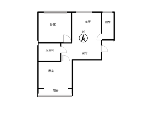 公园壹号2室2厅1卫户型图