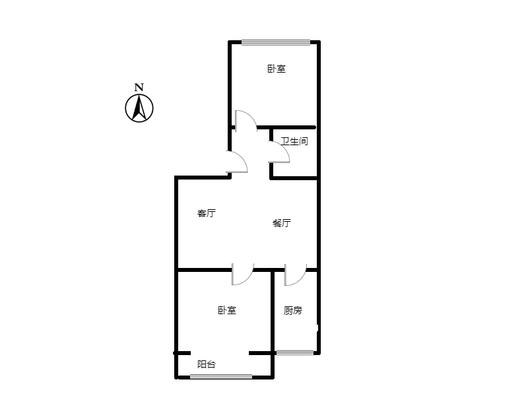 东林家园2室2厅1卫户型图