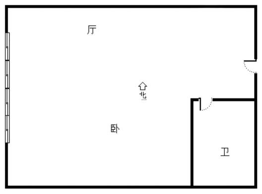 金街公寓1室1厅1卫户型图