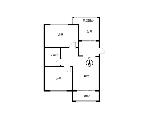六十七处家属楼2室1厅1卫户型图