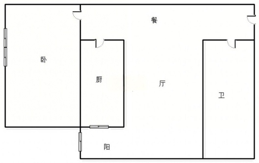 天保郦景1室1厅1卫户型图