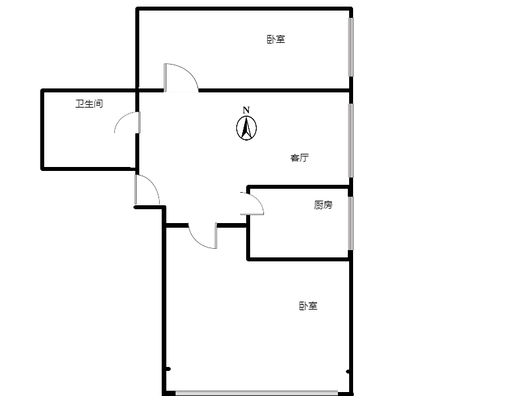 华阳风景小区2室1厅1卫户型图