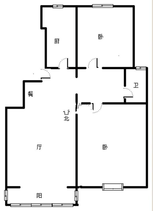 天地新城2室2厅1卫户型图